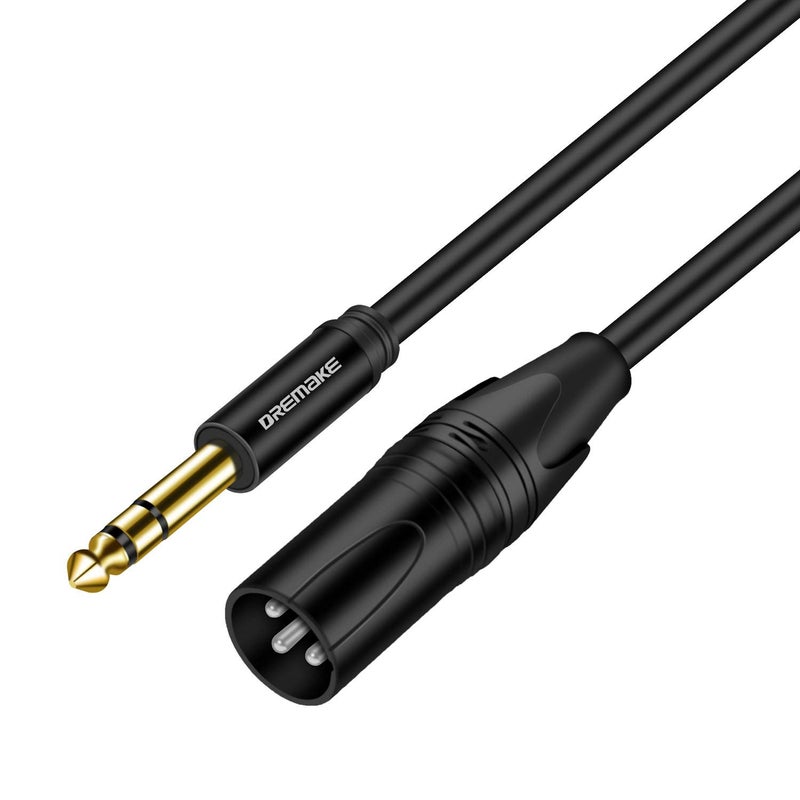 DREMAKE 6 Foot TRS Stereo 6.35mm 1/4 Inch to XLR Balanced Mic Cable Male to Male Audio Patch Cord for Speakers, Amplifier - Image 1